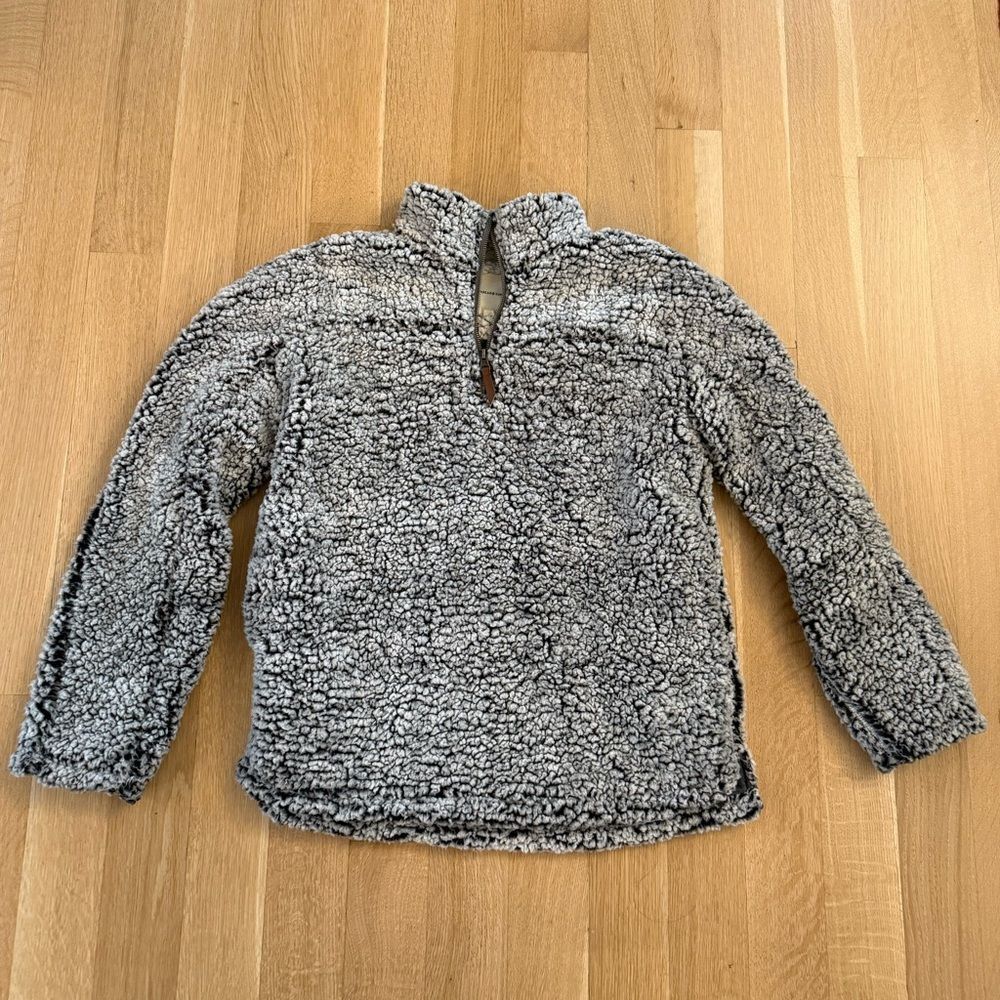 Thread & Supply Gray Plush Zip Up Sweater